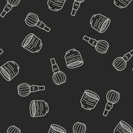 Japanese Tea doodle seamless pattern background