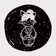 Japanese woman doodle N3