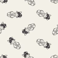 Japanese woman doodle seamless pattern background