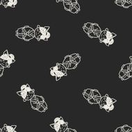 Japanese woman doodle seamless pattern background N2