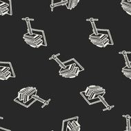 jaw vice doodle seamless pattern background N3