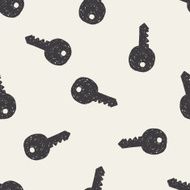key doodle seamless pattern background