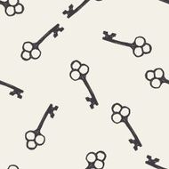 key doodle seamless pattern background N2