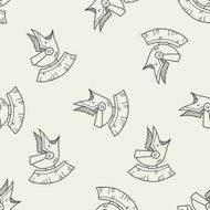 knight helmet doodle seamless pattern background