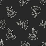 knight helmet doodle seamless pattern background N2