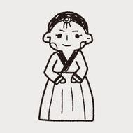 Korea woman doodle N2