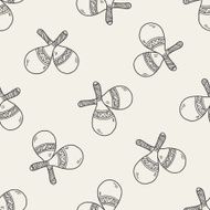 maracas doodle seamless pattern background
