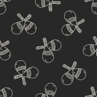maracas doodle seamless pattern background N2