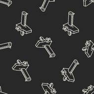 measuring tool doodle seamless pattern background N6