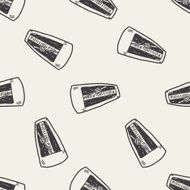 Metronome doodle seamless pattern background