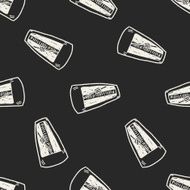 Metronome doodle seamless pattern background N2