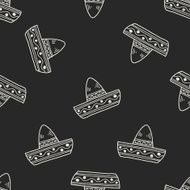 mexican hat doodle seamless pattern background N2