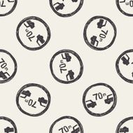 Minimum safe following distance doodle seamless pattern background