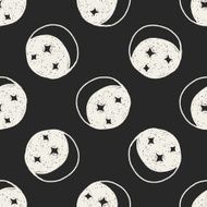 moon star doodle seamless pattern background N2