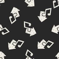 music download doodle seamless pattern background N2