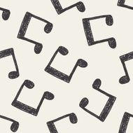 music note doodle drawing seamless pattern background N2