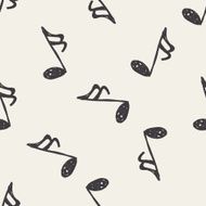 music note doodle seamless pattern background N2