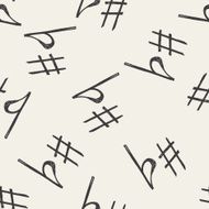 music note doodle seamless pattern background N5