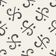 music note doodle seamless pattern background N11