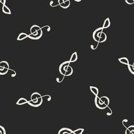 music note doodle seamless pattern background N12