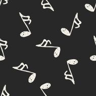 music note doodle seamless pattern background N13