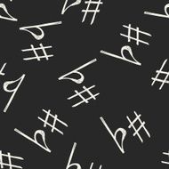 music note doodle seamless pattern background N16