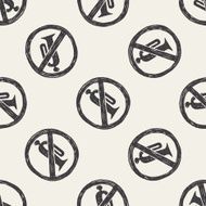 No horn doodle seamless pattern background