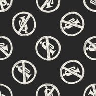 No horn doodle seamless pattern background N2