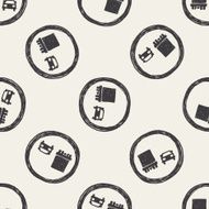 no overtaking doodle seamless pattern background
