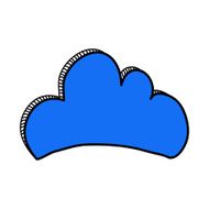 Blue doodle cloud