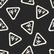 no running sign doodle seamless pattern background N2