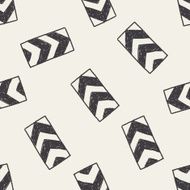 One way doodle seamless pattern background
