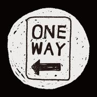 one way sign doodle N5