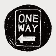 one way sign doodle N6