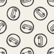 only bus drive doodle seamless pattern background