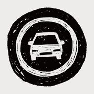 only car drive sign doodle N6