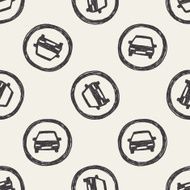 only car drive sign doodle seamless pattern background