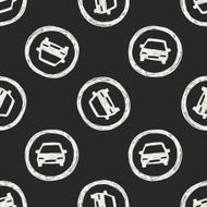 only car drive sign doodle seamless pattern background N2