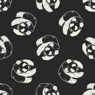 panda doodle seamless pattern background