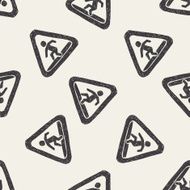 people Crossing doodle seamless pattern background