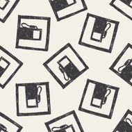 Petrol gas station doodle seamless pattern background