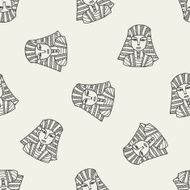 pharaoh doodle seamless pattern background N3