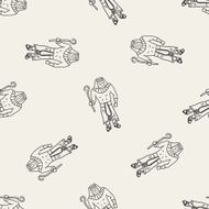 pharaoh doodle seamless pattern background N5