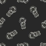 pharaoh doodle seamless pattern background N6