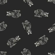 pharaoh doodle seamless pattern background N10