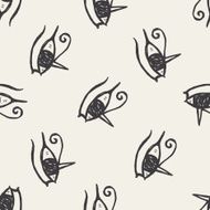 pharaoh eye doodle seamless pattern background