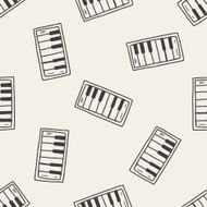 piano doodle seamless pattern background