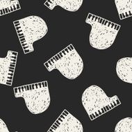 piano doodle seamless pattern background N2