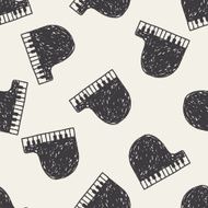 piano doodle seamless pattern background N3