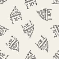 piano doodle seamless pattern background N4